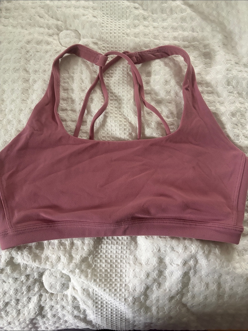 Strappy Back Sports Bra in Dusty Rose